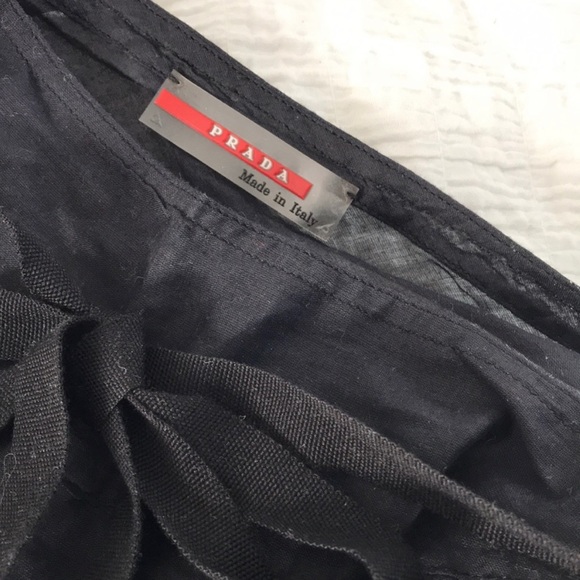 PRADA Semi-Sheer Cotton Wrap Skirt. Beautiful! Size L. Prada is on 🔥 - Picture 4 of 7